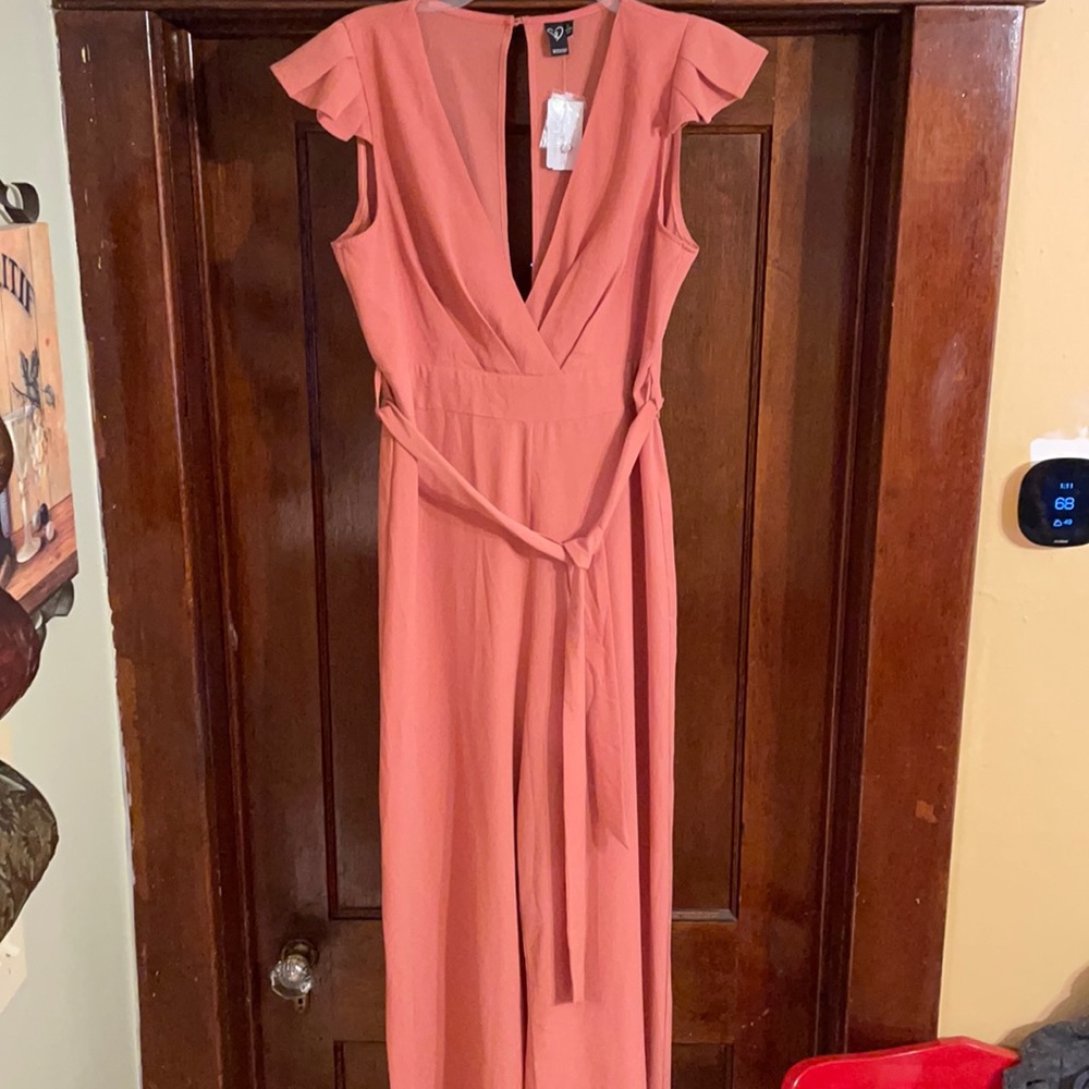 One piece pants jumper peachy color